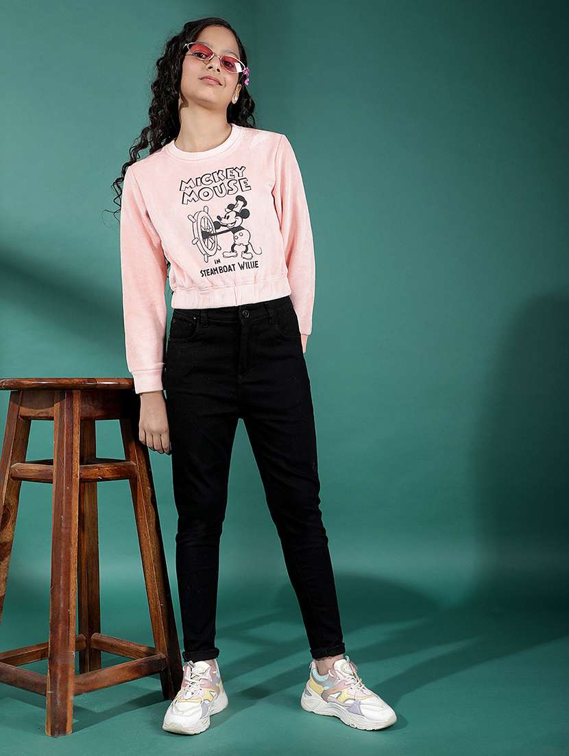 girls front print long sleeve sweatshirts - 21688430 -  Standard Image - 4