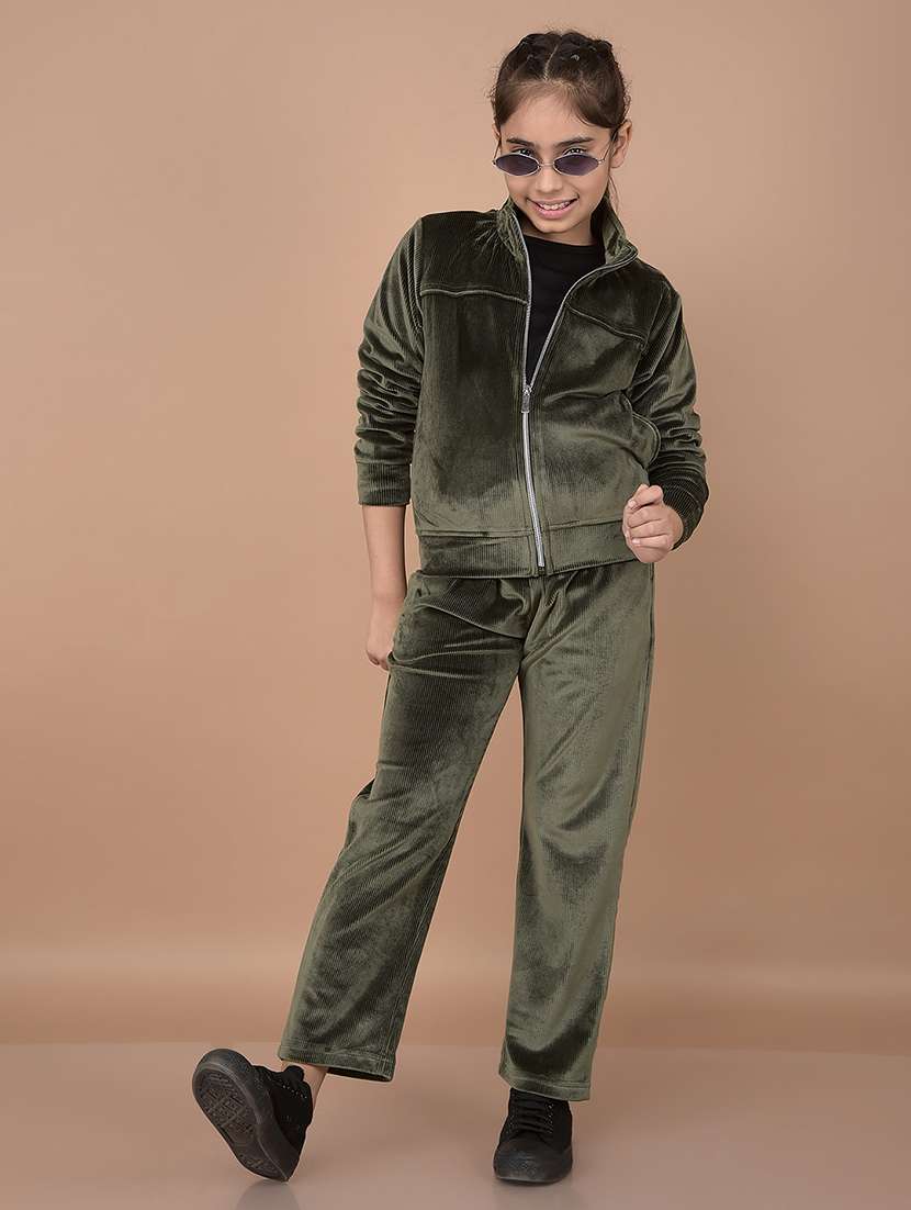 girls olive solid long sleeve sweatshirt - 21688439 - Standard Image - 4