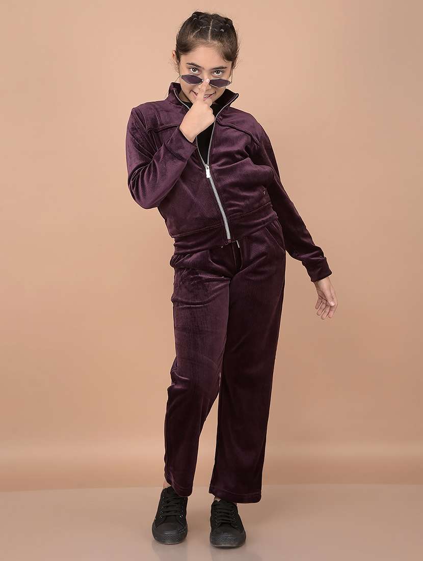 girls purple solid long sleeve sweatshirt - 21688440 - Standard Image - 4