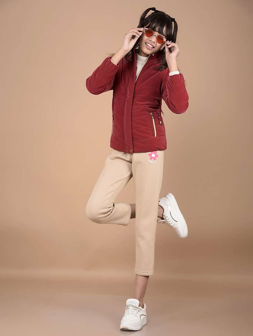 girls beige solid track pants - 21688449 - Standard Image - 4