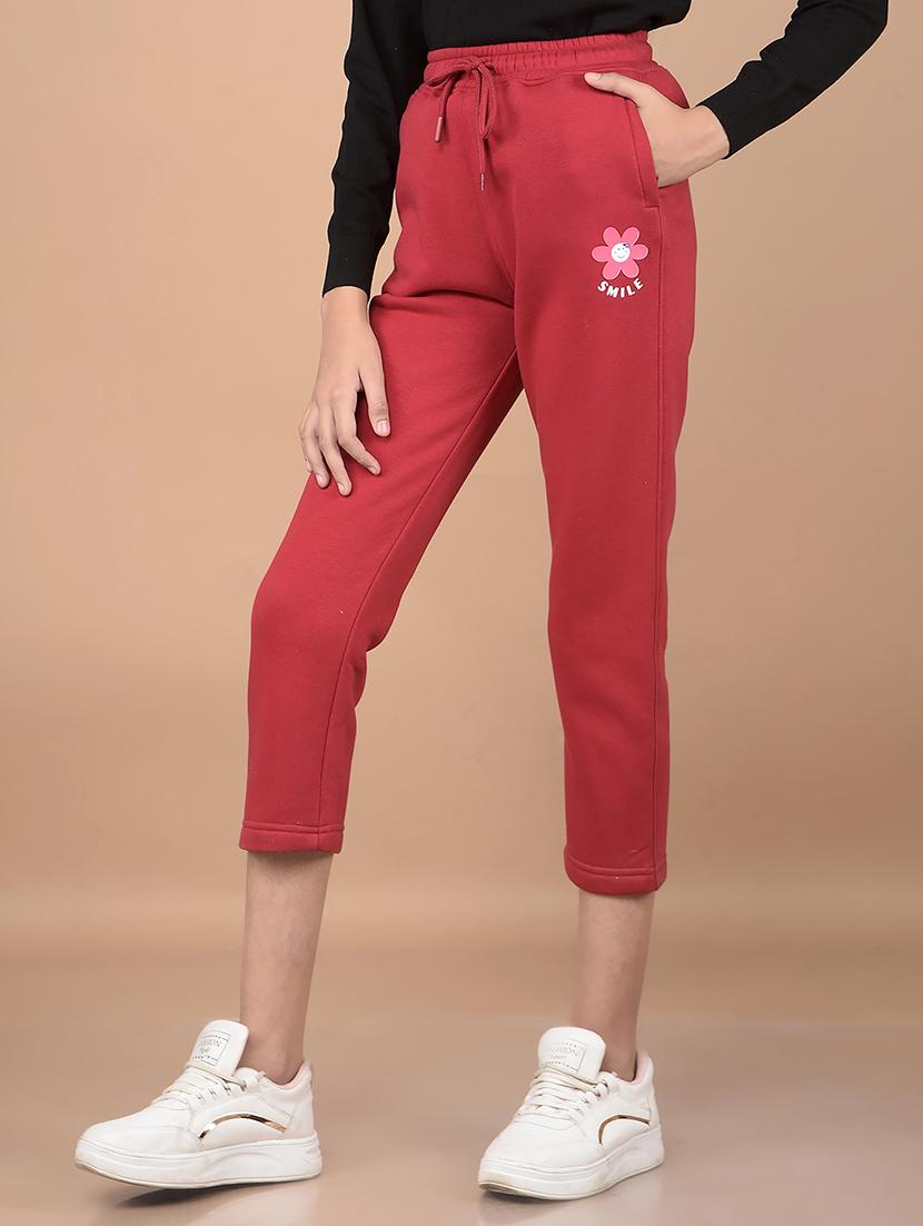 girls red solid track pants - 21688450 - Standard Image - 1