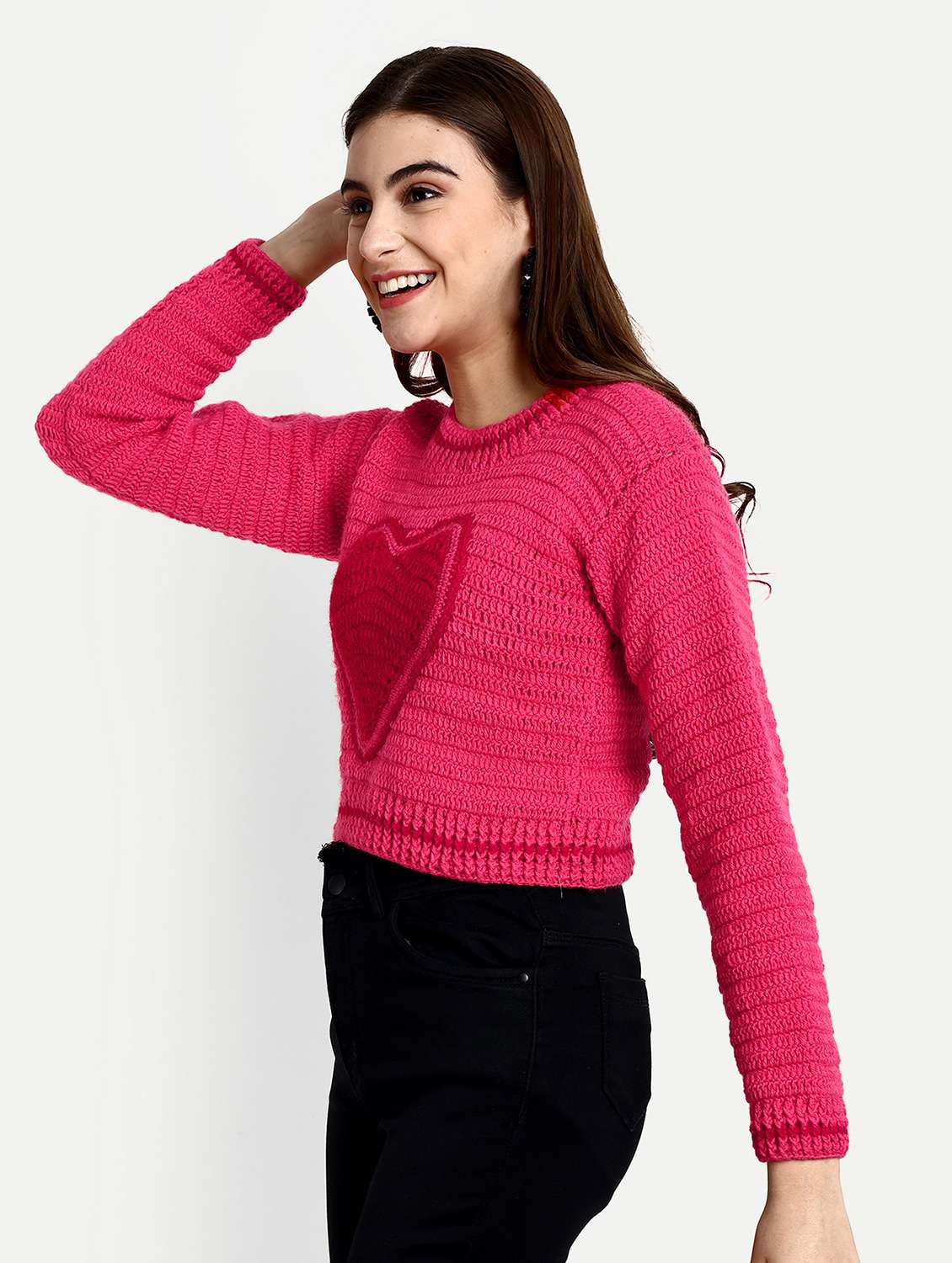 women round neck long sleeve pullover - 21688469 - Standard Image - 1