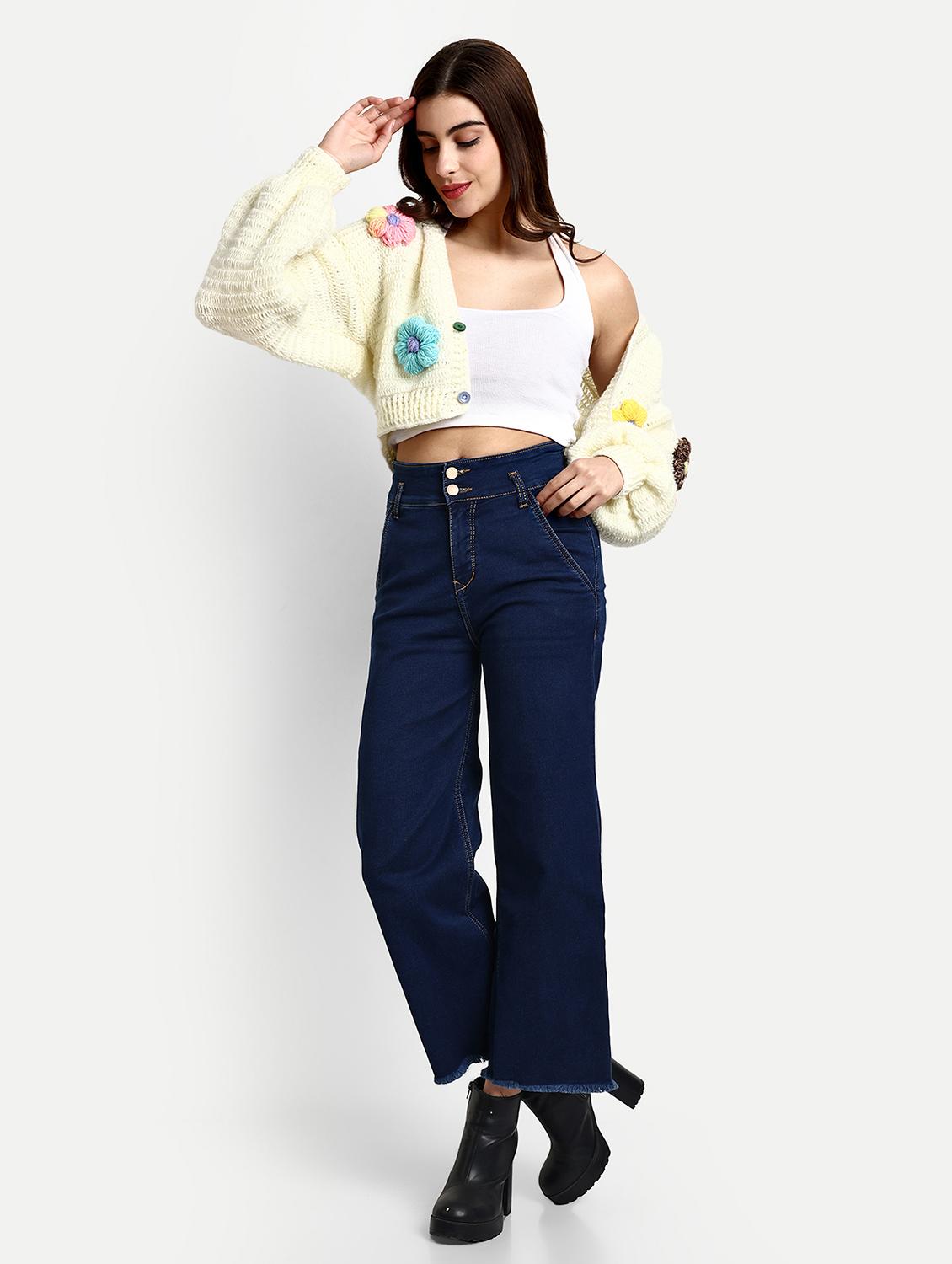 women crochet long sleeves crop cardigan - 21688477 - Standard Image - 4