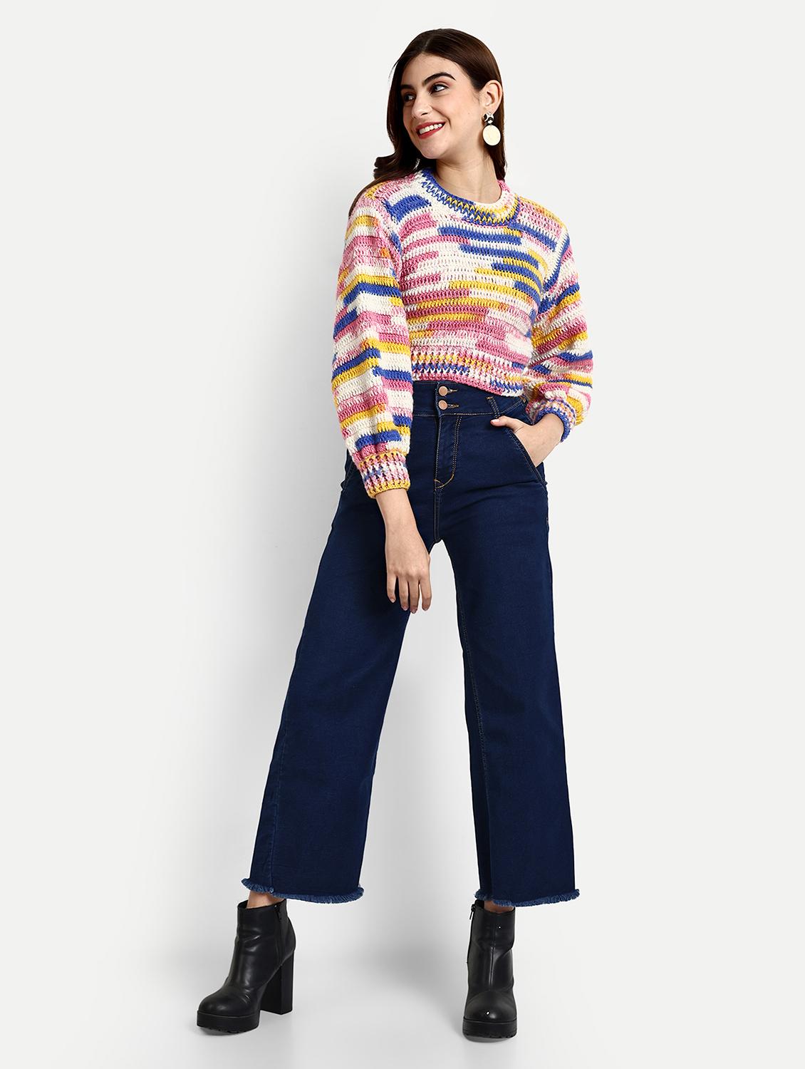 women round neck long sleeve pullover - 21688478 - Standard Image - 4