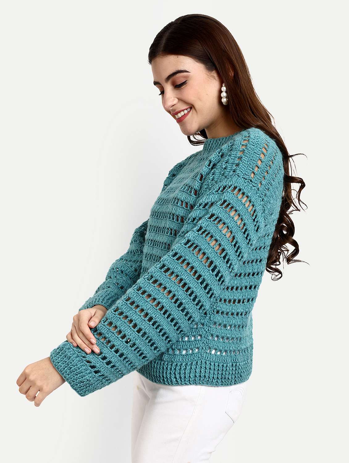 women round neck long sleeve pullover - 21688480 -  Standard Image - 1