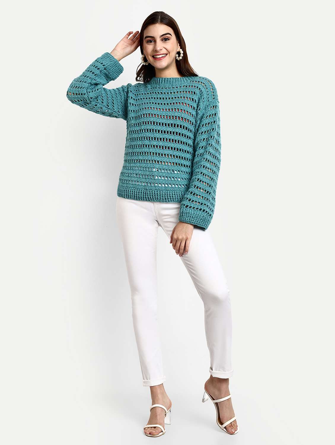 women round neck long sleeve pullover - 21688480 -  Standard Image - 4