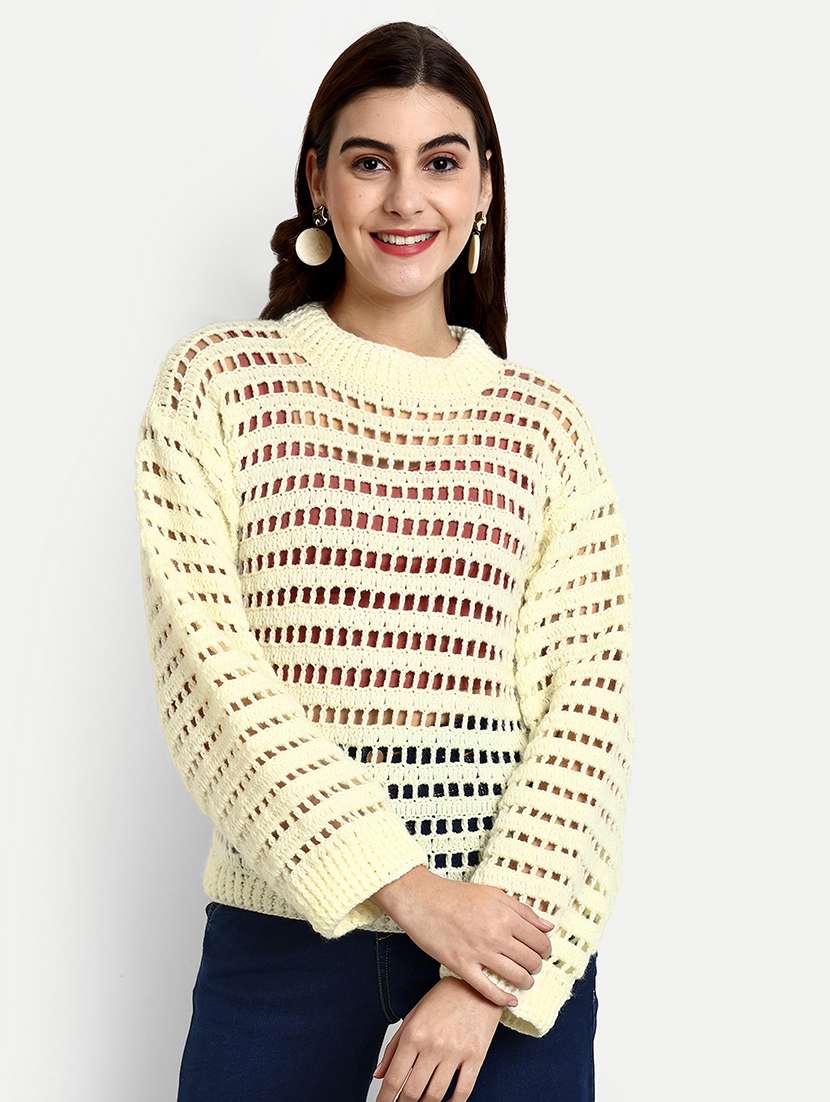 women round neck long sleeve pullover