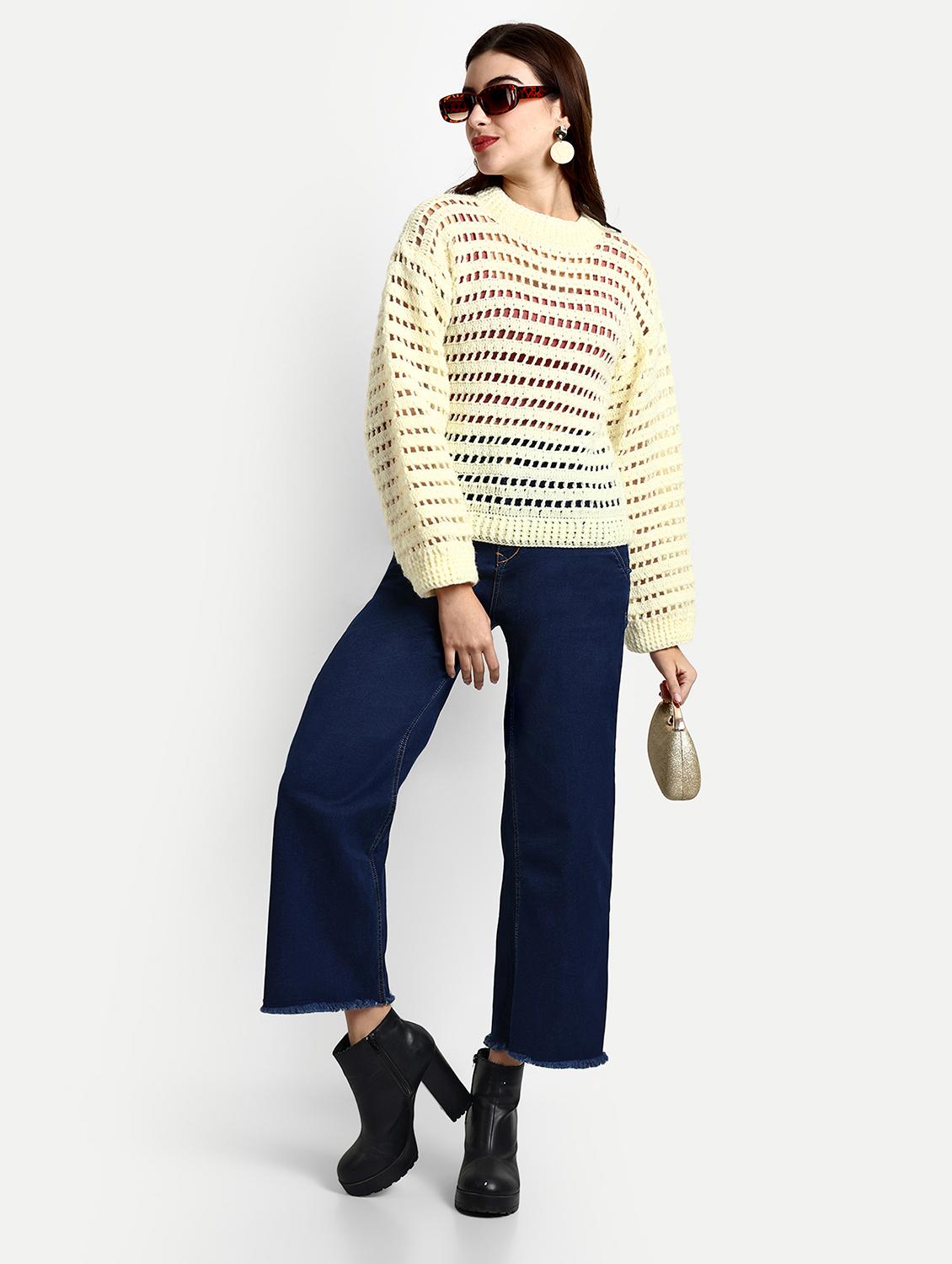 women round neck long sleeve pullover - 21688481 - Standard Image - 4