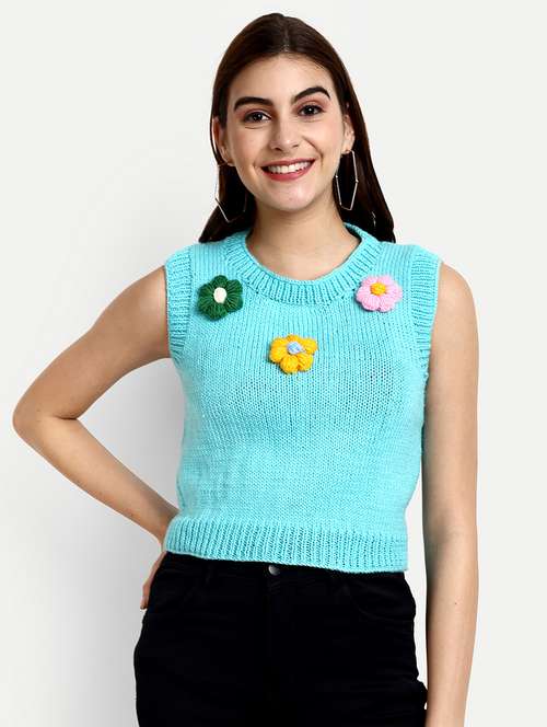 women self designed sleeveless pullover