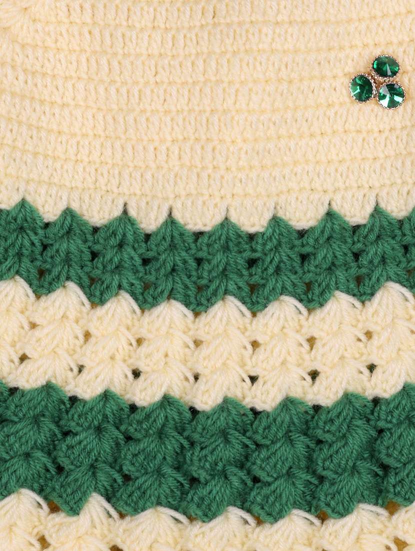 girls self design frock with cap - 21688495 -  Standard Image - 4