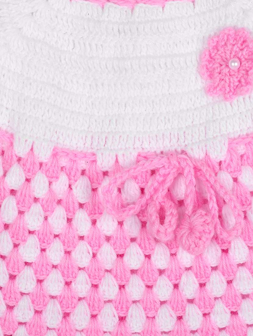 girls self design frock with cap - 21688499 -  Standard Image - 4