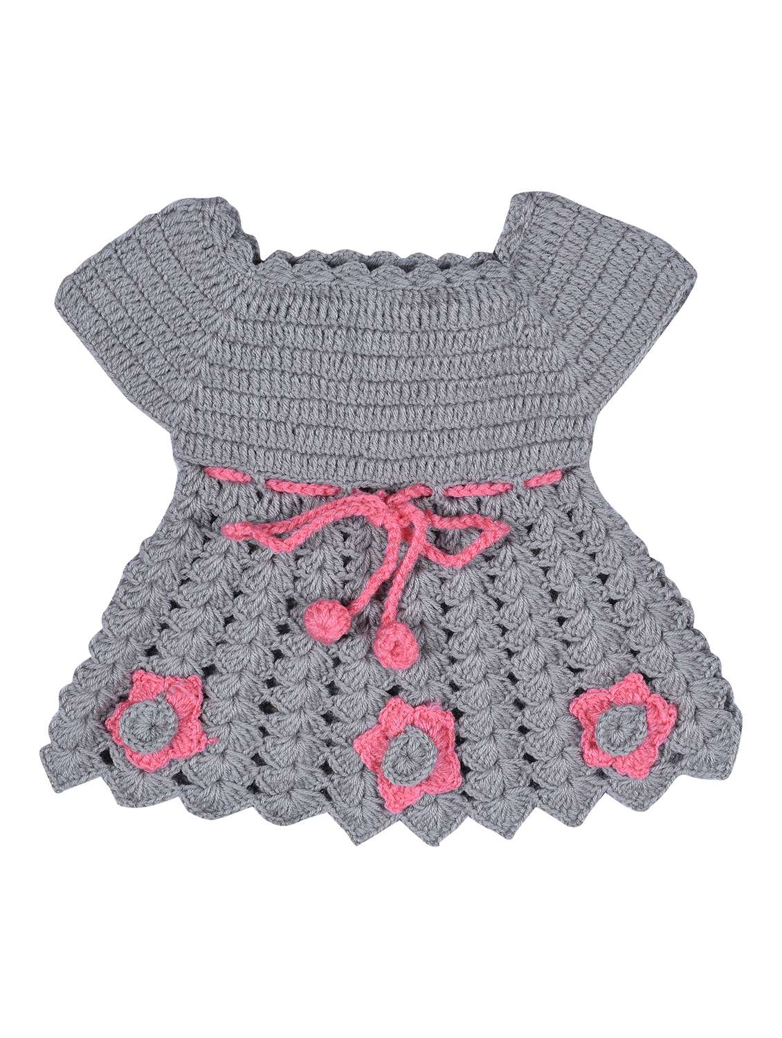 girls grey self design frock and shrug - 21688513 -  Standard Image - 1