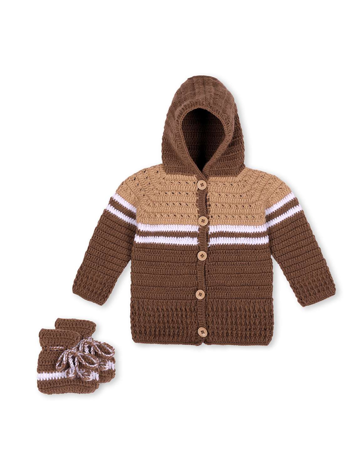 girls self design long sleeve cardigan with socks