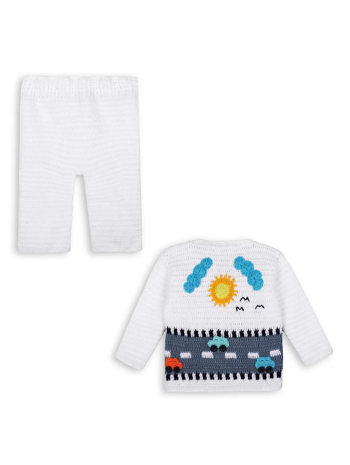 girls white self design full length set - 21688547 -  Standard Image - 1