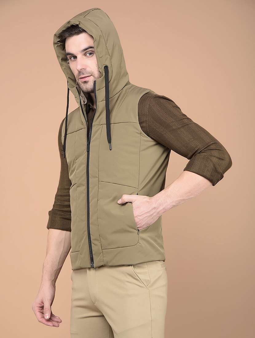 men sleeveless solid puffer jacket - 21688609 -  Standard Image - 1