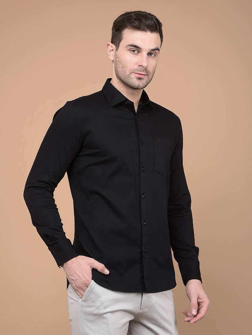 men long sleeves solid casual shirt