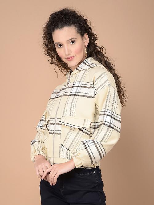 women checkered long sleeve jacket - 21688677 - Standard Image - 0