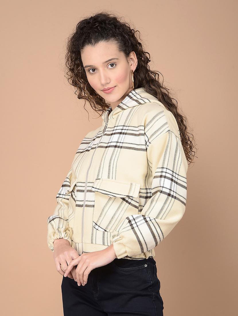 women checkered long sleeve jacket - 21688677 - Zoom Image - 0