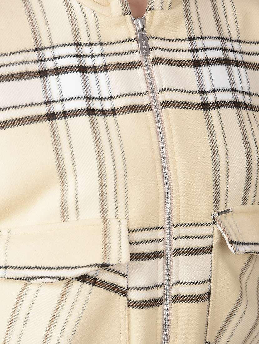 women checkered long sleeve jacket - 21688677 - Standard Image - 4