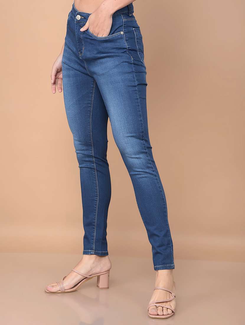 women solid mid rise skinny fit jean - 21688696 -  Standard Image - 1