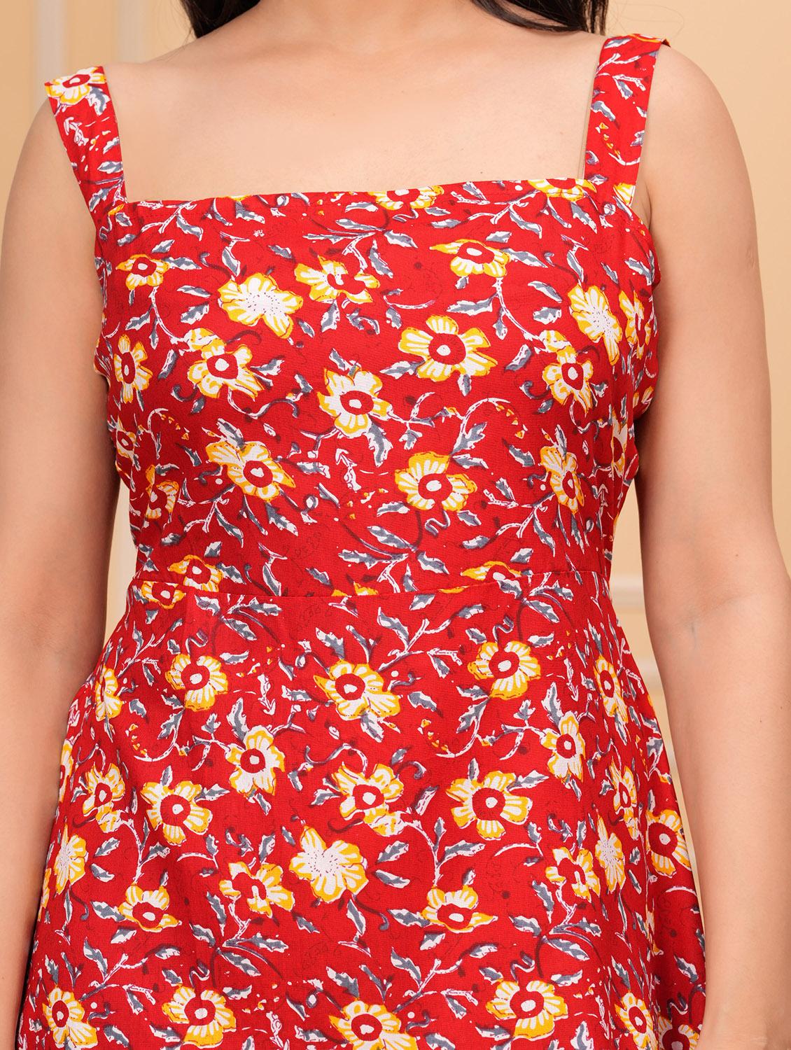 women printed sleeveless fit & flared dress - 21688723 - Standard Image - 4