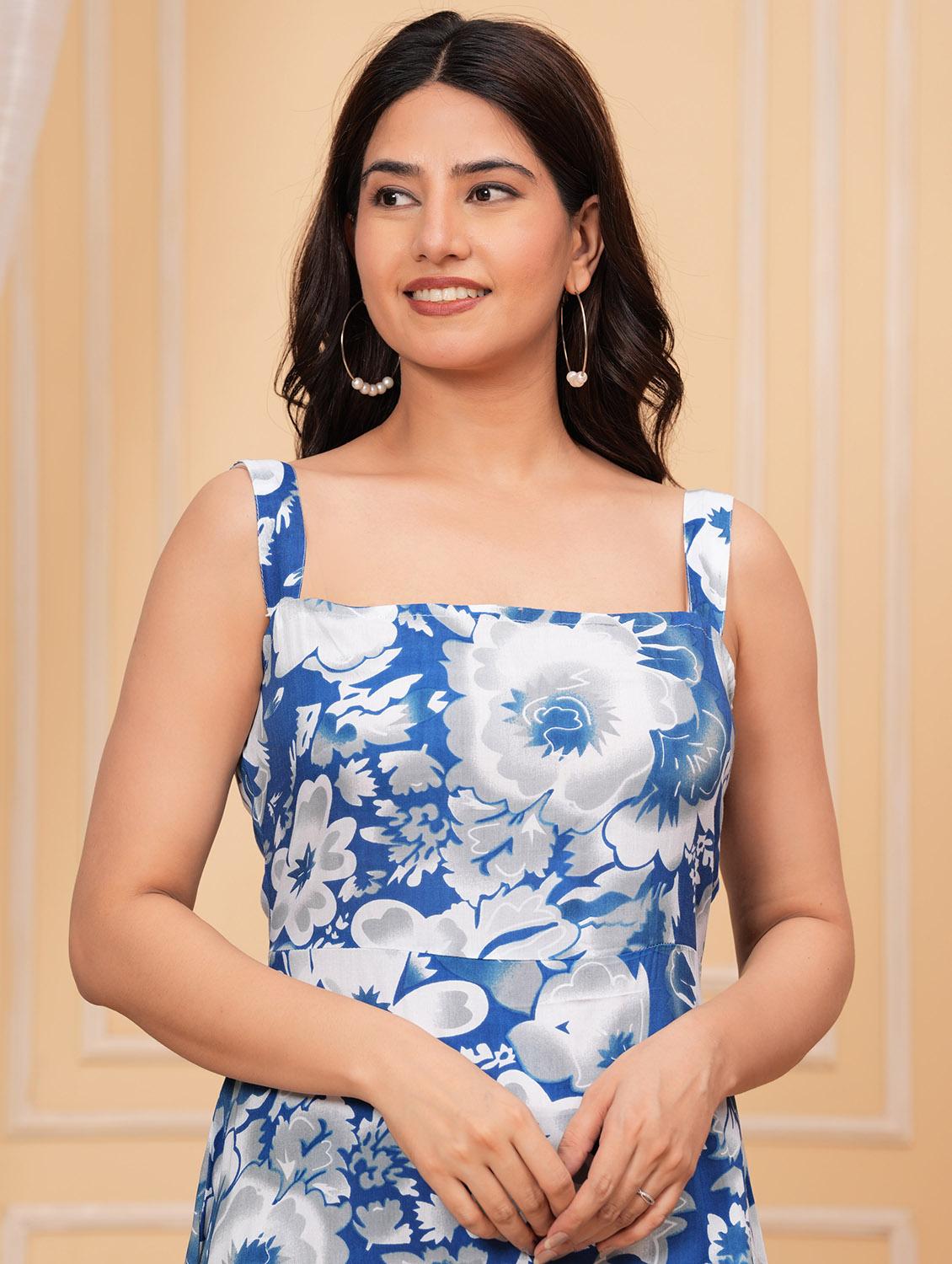 women printed sleeveless fit & flared dress - 21688724 - Standard Image - 4