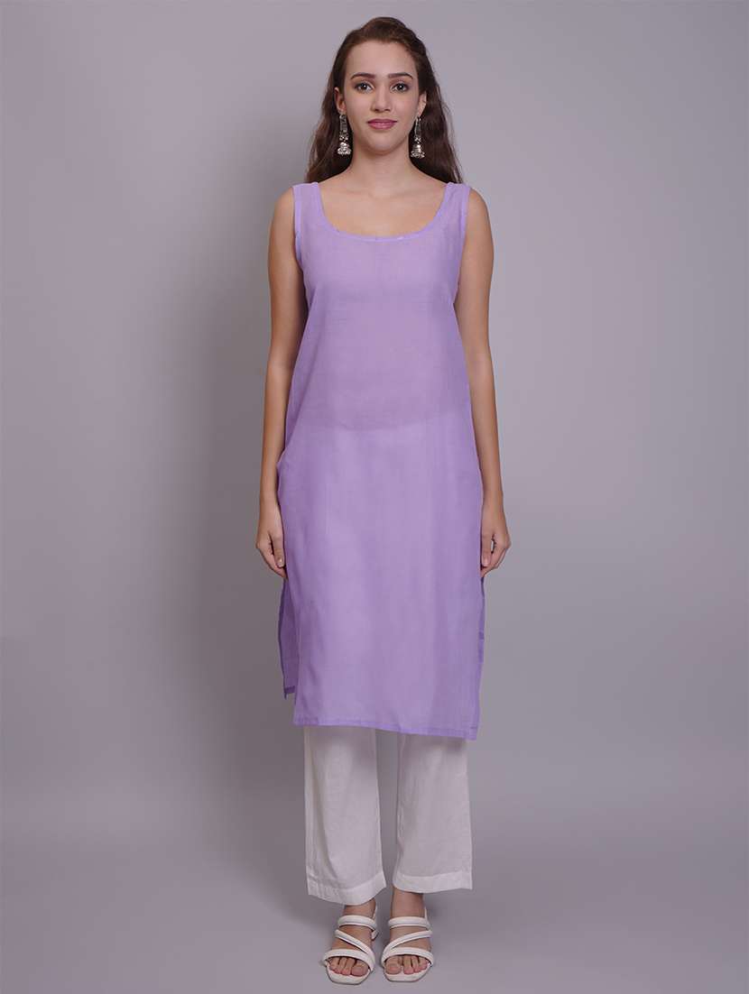 Women Three Quarter Sleeve Straight Chikankari Kurta - 21688784 -  Standard Image - 1