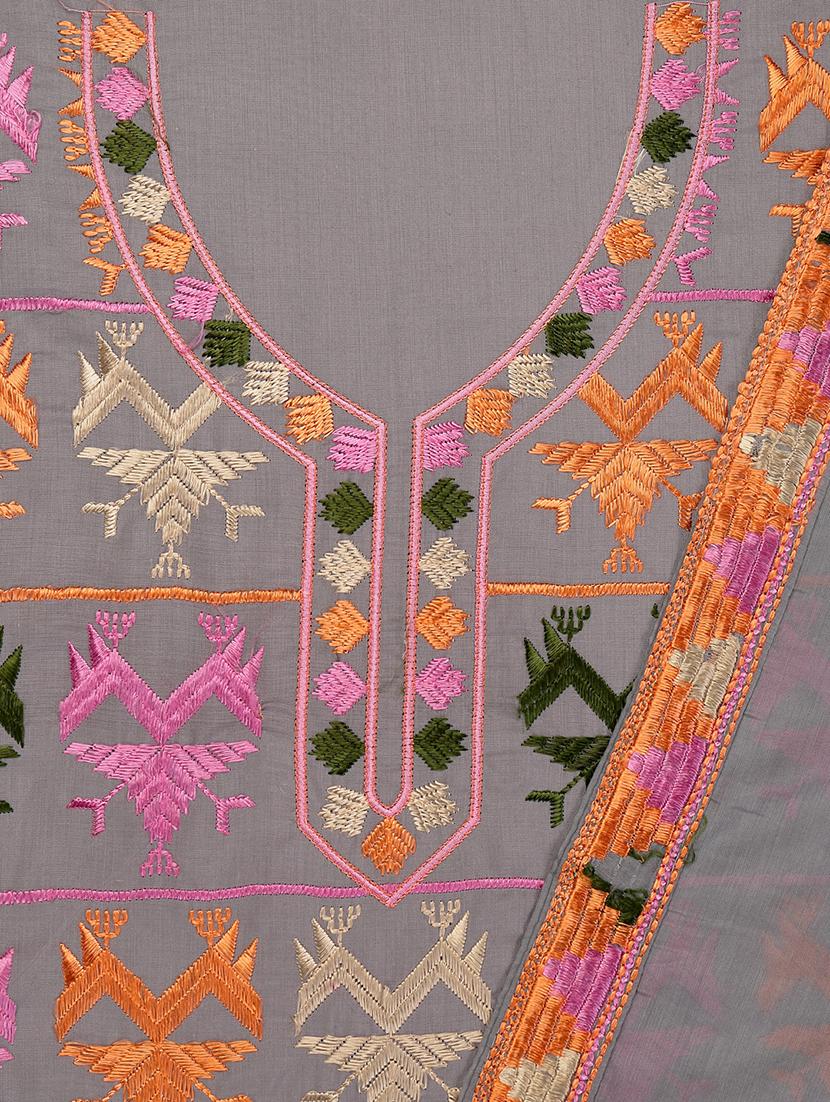 women embroidered unstitched suit set with dupatta - 21688895 -  Standard Image - 1