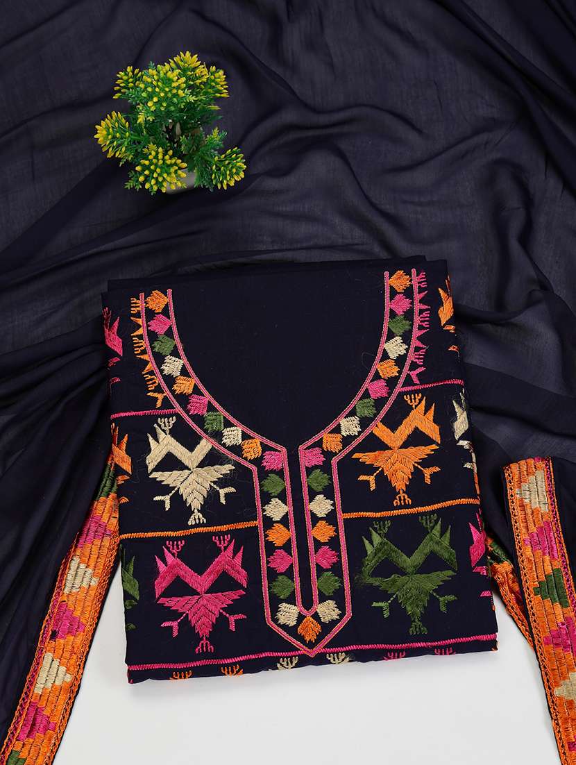 women embroidered unstitched suit set with dupatta - 21688896 - Zoom Image - 0