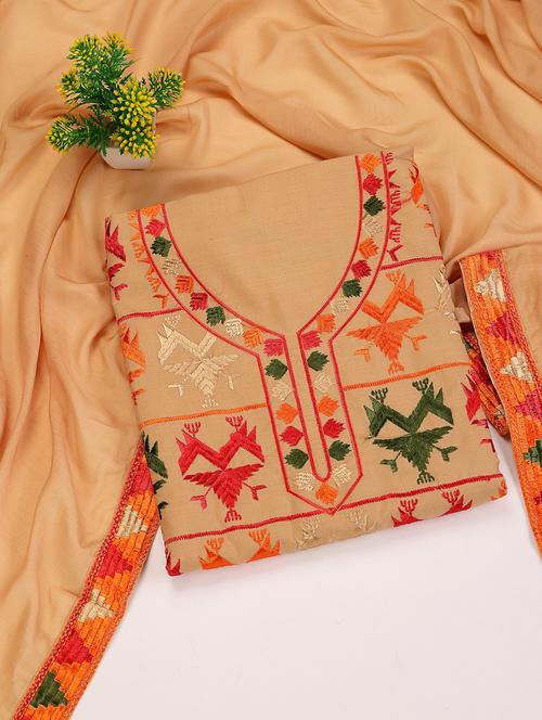 women embroidered unstitched suit set with dupatta - 21688897 - Standard Image - 0