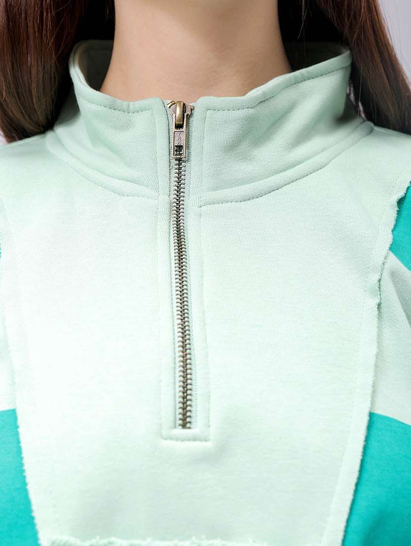 women fleece color block sweatshirt - 21689343 -  Standard Image - 4