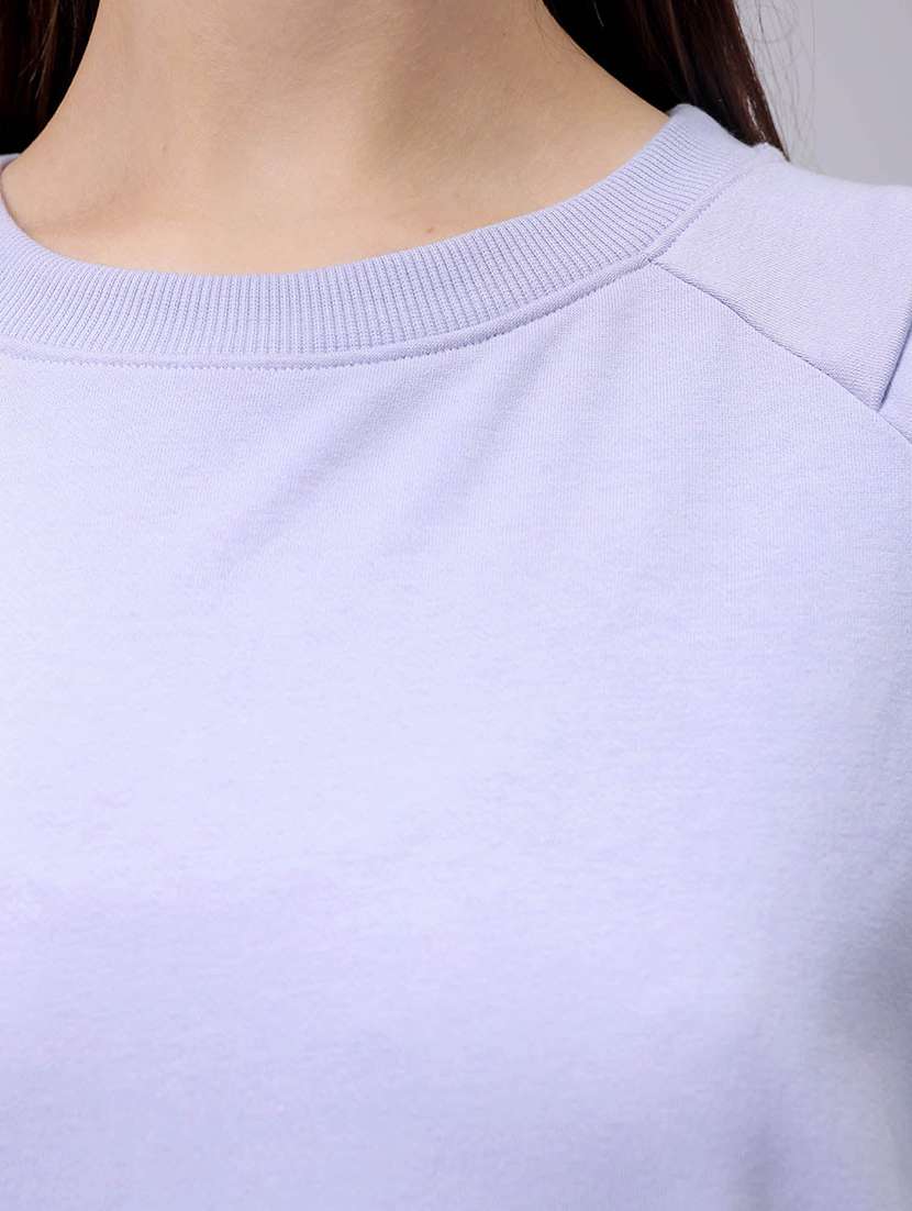 women solid long sleeve sweatshirt - 21689346 -  Standard Image - 4