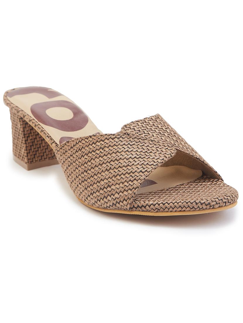 women bronze block heel sandal - 21689371 -  Standard Image - 1