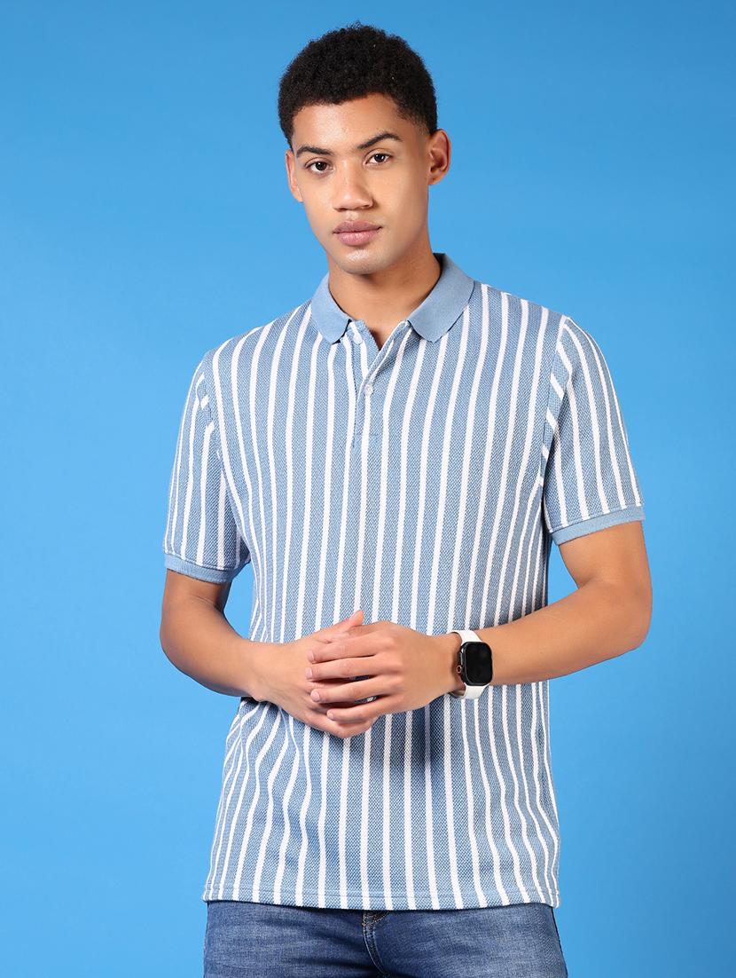 men stripes short sleeve regular fit polo t-shirt - 21689425 - Zoom Image - 0
