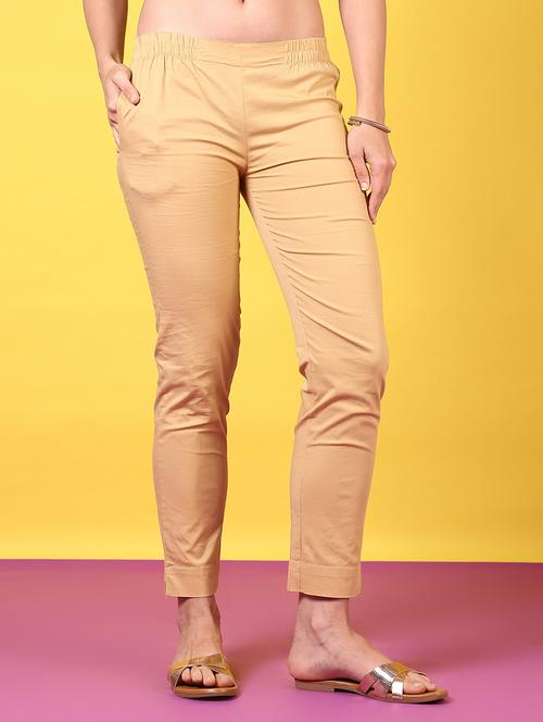 women solid mid rise tapered pant - 21689435 - Standard Image - 0