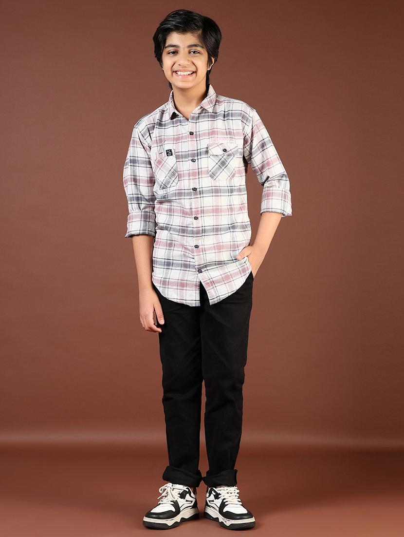 boys checkered long sleeve casual shirt - 21689462 - Standard Image - 4