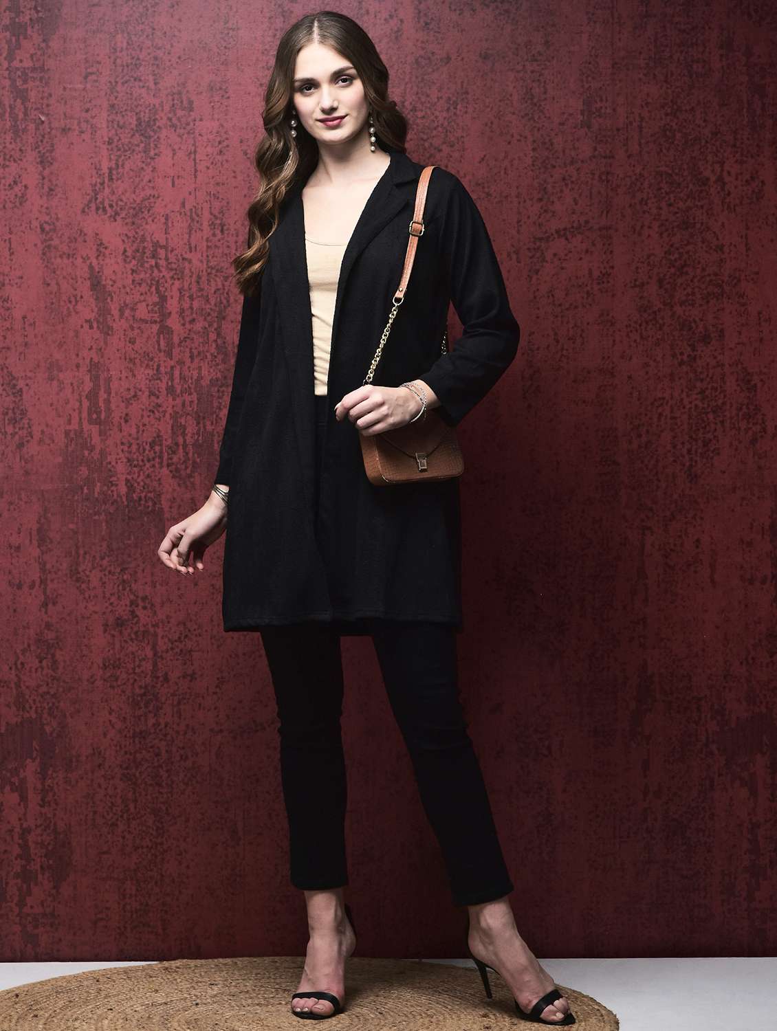 women black long sleeve regular shrug - 21689617 -  Standard Image - 4