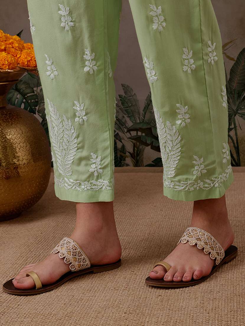 women solid with work notch neck kurta set - 21689693 -  Standard Image - 6