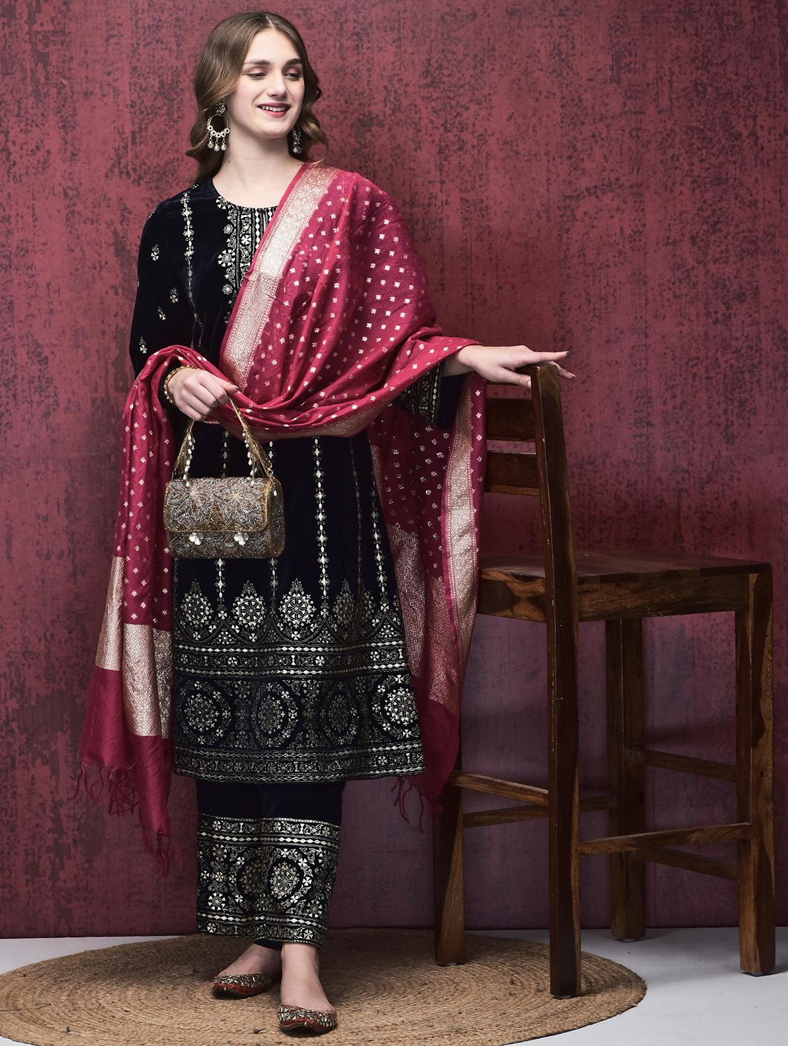 women embroidered long sleeve suit set - 21689707 - Standard Image - 4