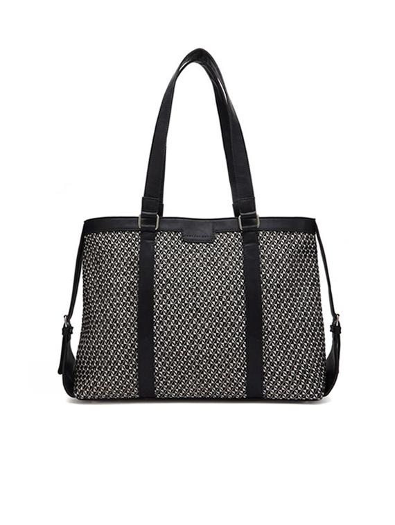 women black textured handbag - 21689804 - Standard Image - 1