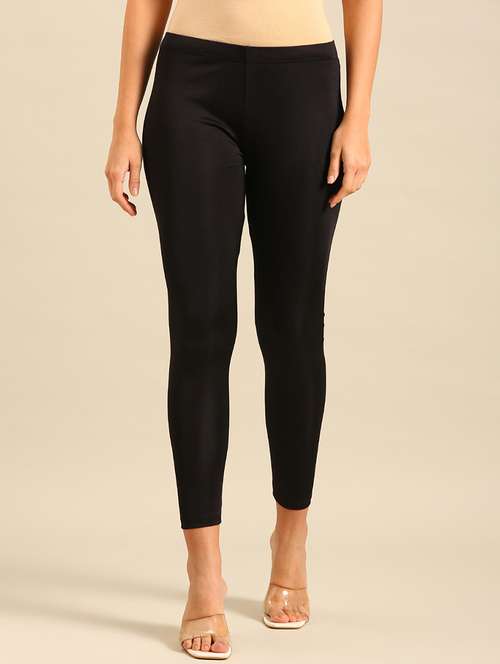 women solid mid rise legging - 21689859 -  Standard Image - 0