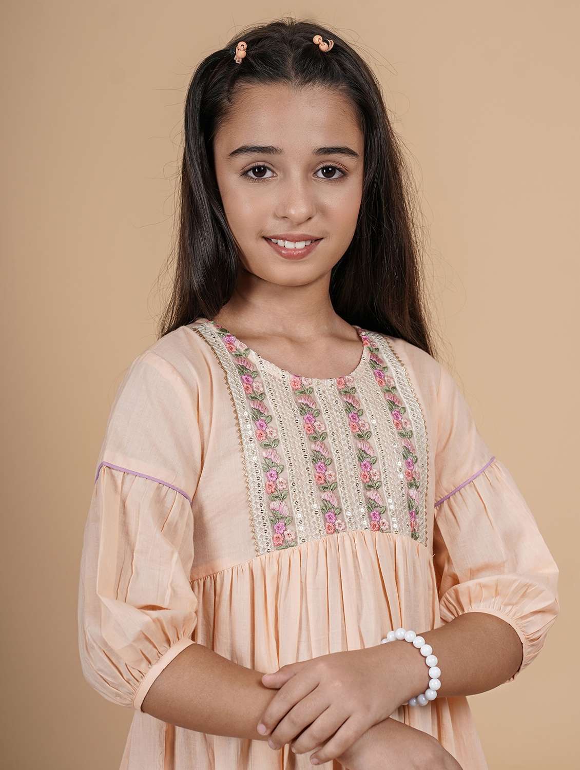 girls embroidered tiered dress - 21690134 - Standard Image - 4