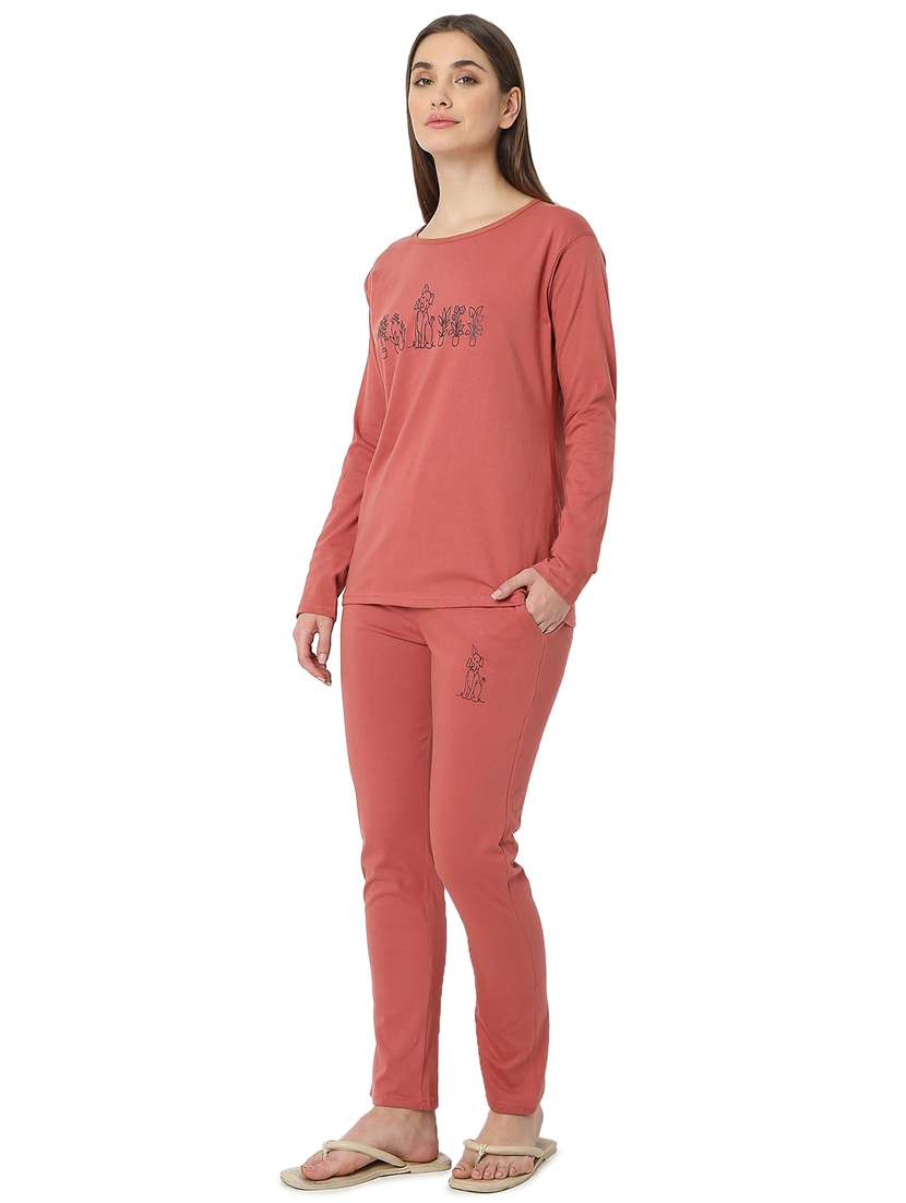 women printed cotton nightwear set - 21690412 - Standard Image - 1