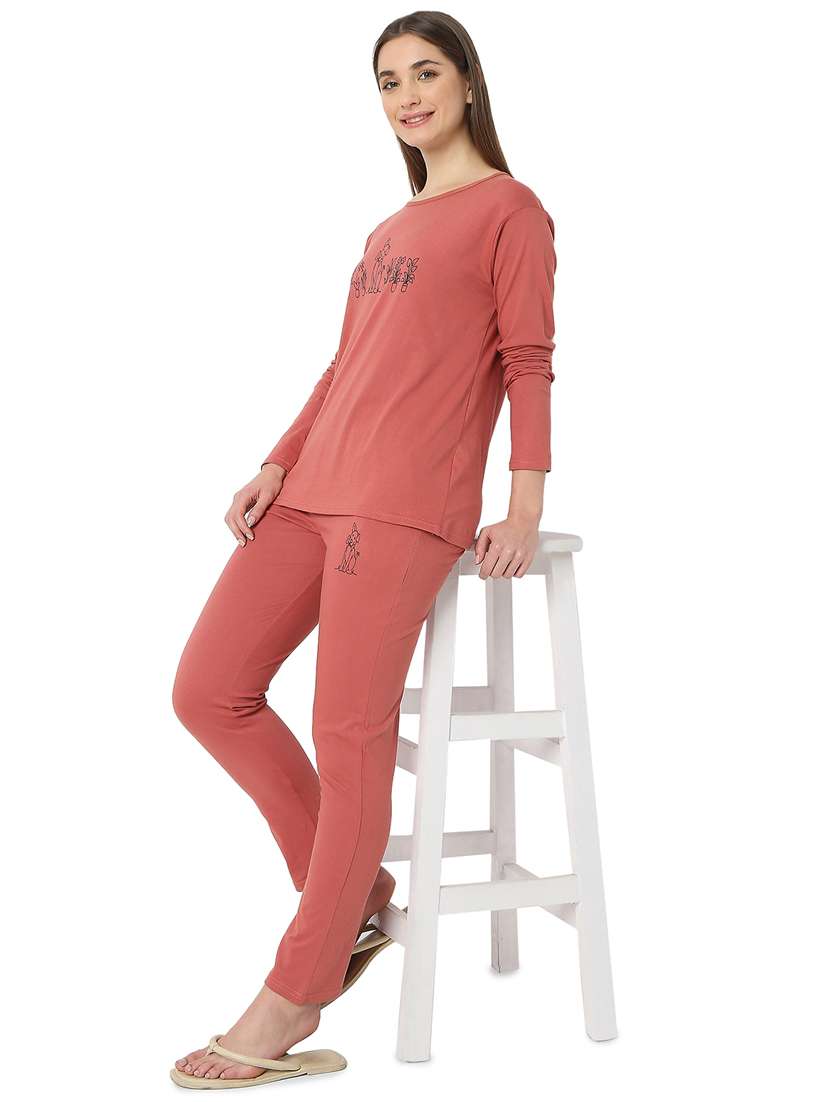 women printed cotton nightwear set - 21690412 - Standard Image - 4