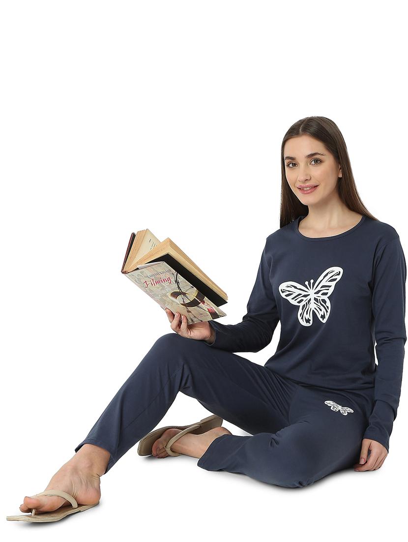 women printed cotton nightwear set - 21690413 - Standard Image - 4