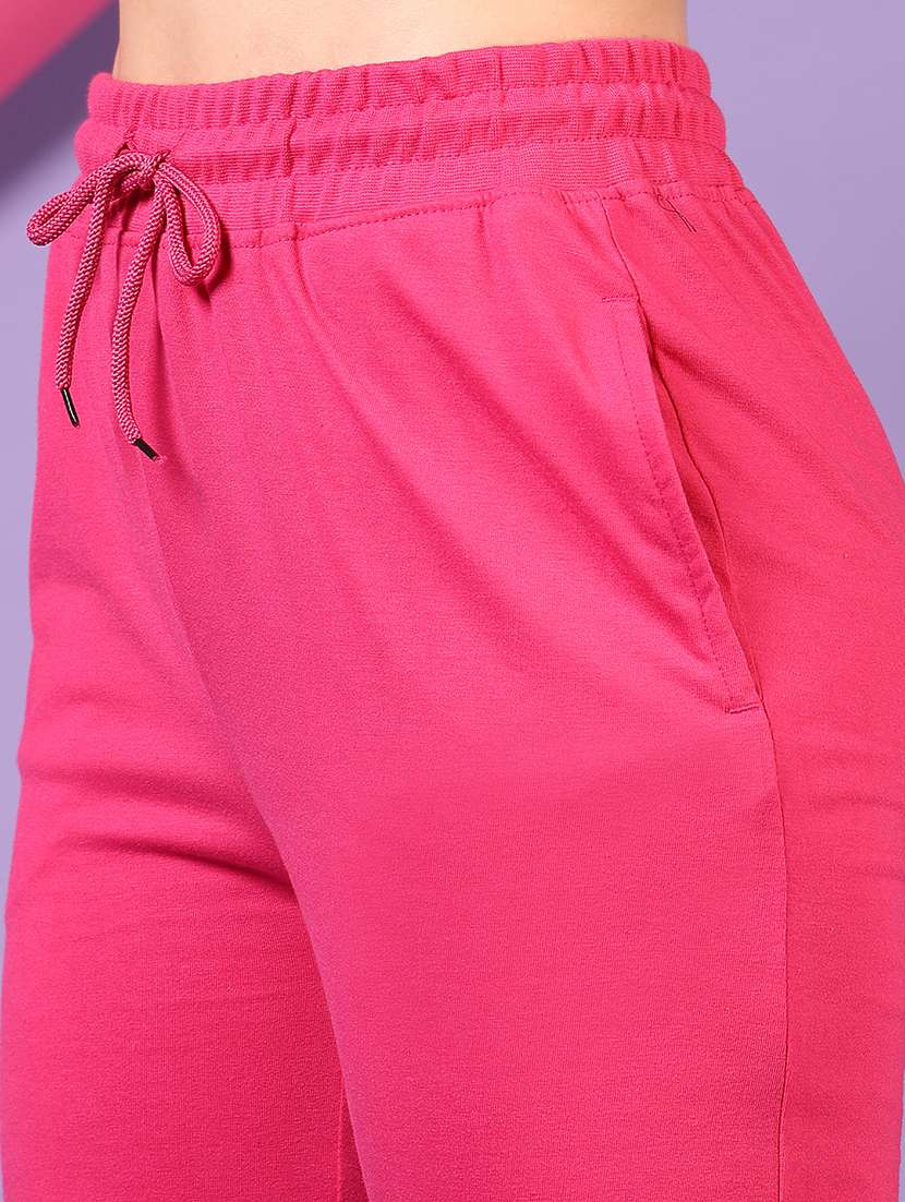 women pink solid mid rise jogger - 21690591 - Standard Image - 4