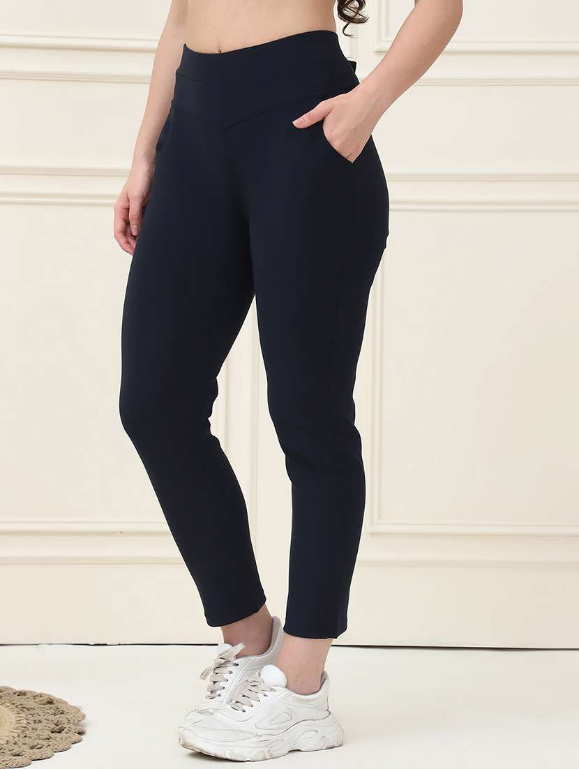 women solid high rise jegging - 21690673 -  Standard Image - 1
