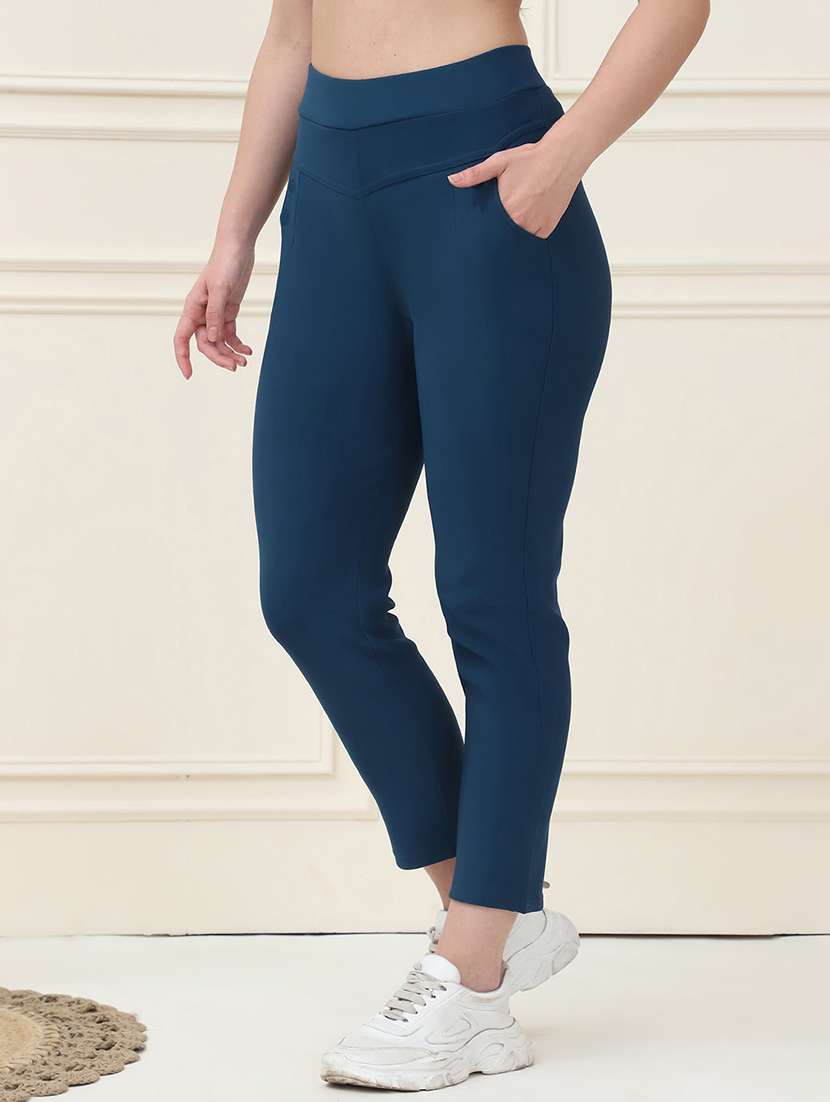 women solid high rise jegging - 21690675 -  Standard Image - 1