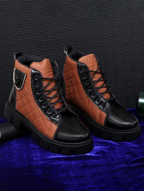 men tan lace up boots - 21690728 - Standard Image - 0