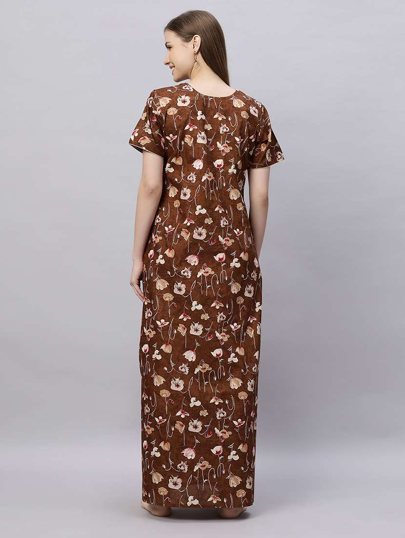 women printed short sleeves nighty - 21690747 -  Standard Image - 4